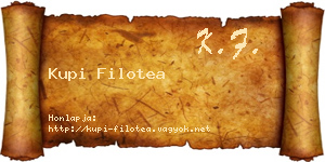 Kupi Filotea névjegykártya